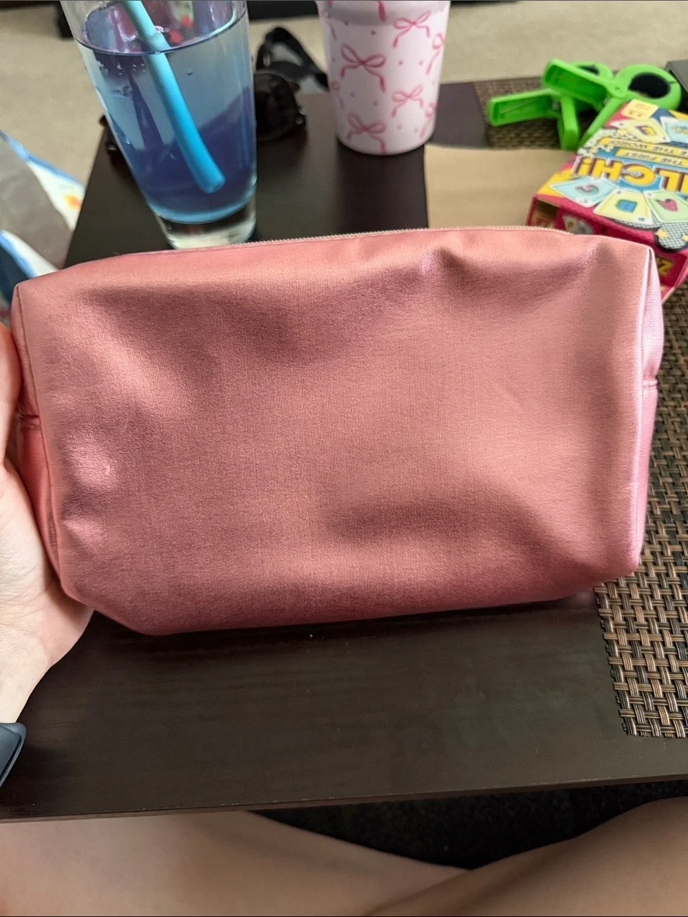 Lancôme Pink Metallic Cosmetic Pouch